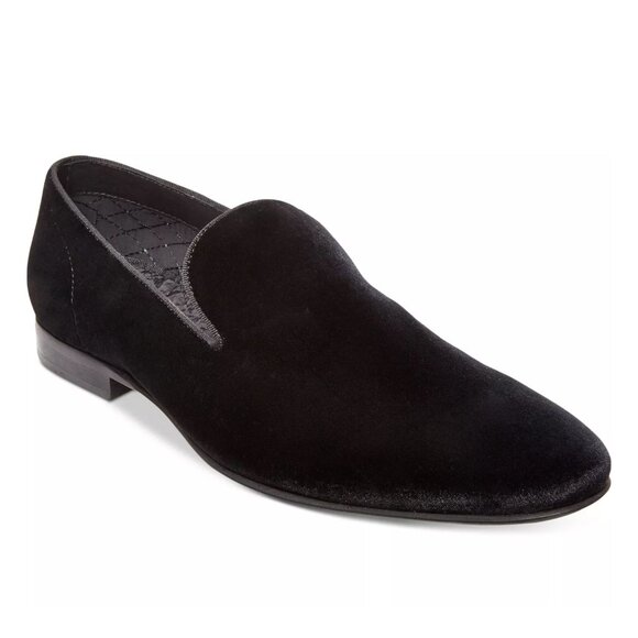 Steve Madden Men\'s Laight Black Velvet and Satin Smoking Slipper Loafer 10.5 main image 4